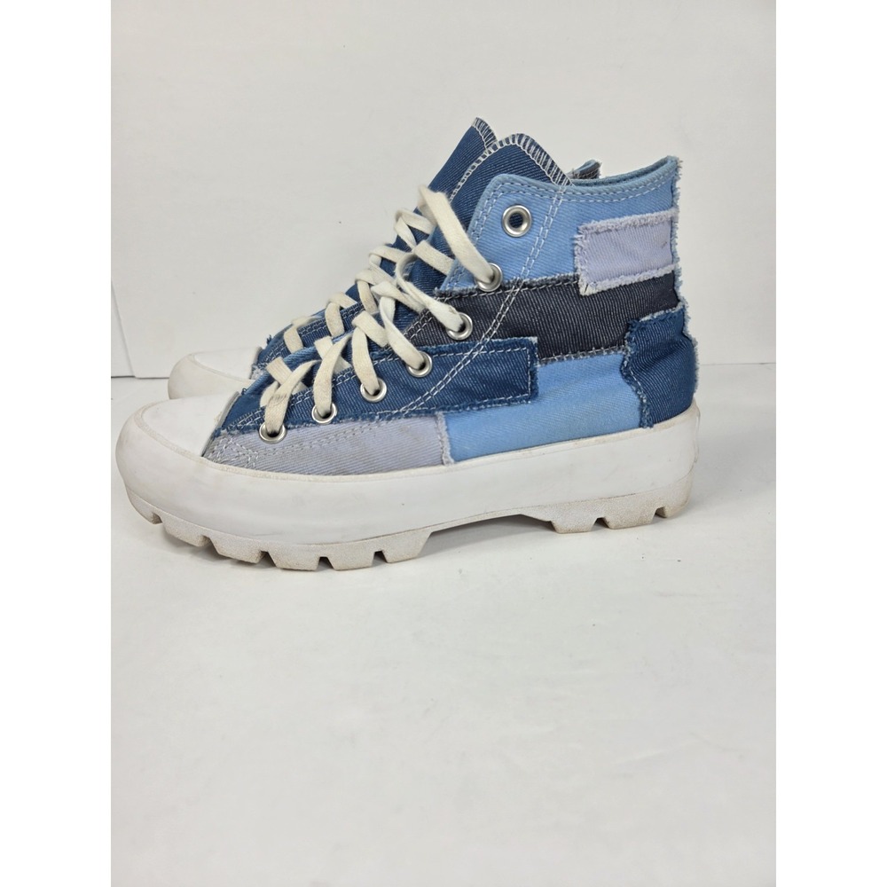 Converse Chuck Taylor All Star High Top Denim Patchwork Women Sz 8 Used